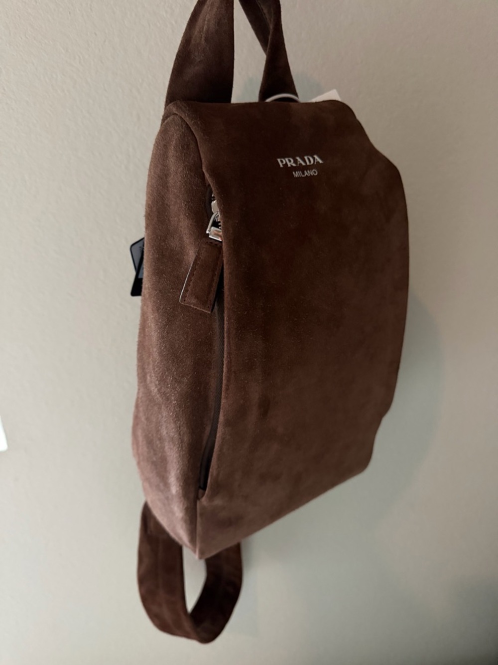 Prada Brown Suede Crossbody Sling Bag - Picture 8 of 12